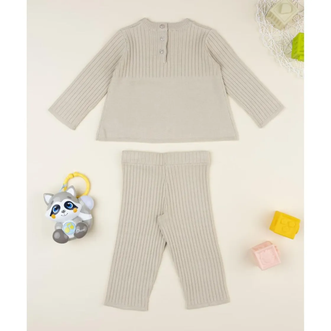 Prenatal Conjunto tricot niña en tono beige