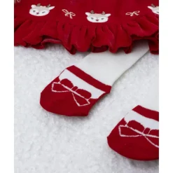 Prenatal Conjunto vestido y leotardos niña Navidad