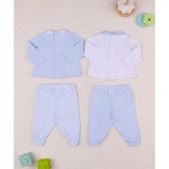 Prenatal Conjuntos de jersey azul y crema con polainas