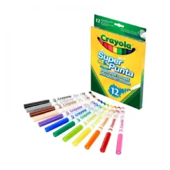CRAYOLA - 12 Rotuladores Super punta lavables