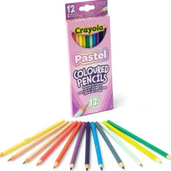 CRAYOLA - Lápices de colores pastel de dibujo, caja de 12 colores ㅤ* Arte Y Manualidades