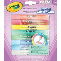 CRAYOLA - Pegamentos con purpurina lavables en colores pastel para manualidades y tiempo libre ㅤ* Arte Y Manualidades