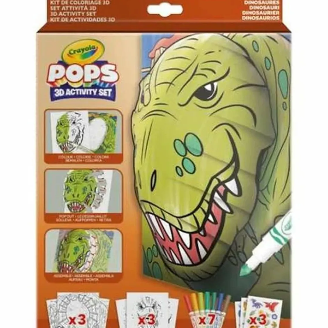 CRAYOLA - Set de actividades con dinosaurios en color Pops