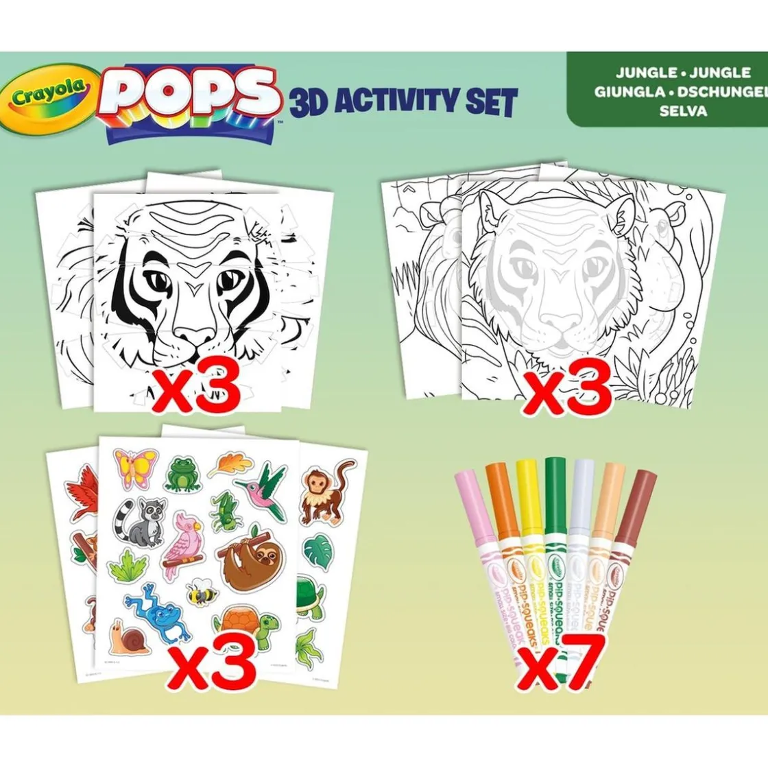 CRAYOLA - Set de colorear y construir 3D tema selva