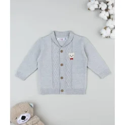 Prenatal Cárdigan bebé gris con parche* Niño·Bebé Niño 3-36 Meses|Bebé Niño 3-36 Meses·Jerséis Y Cardigans
