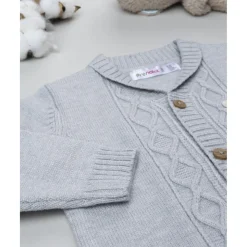 Prenatal Cárdigan bebé gris con parche* Niño·Bebé Niño 3-36 Meses|Bebé Niño 3-36 Meses·Jerséis Y Cardigans