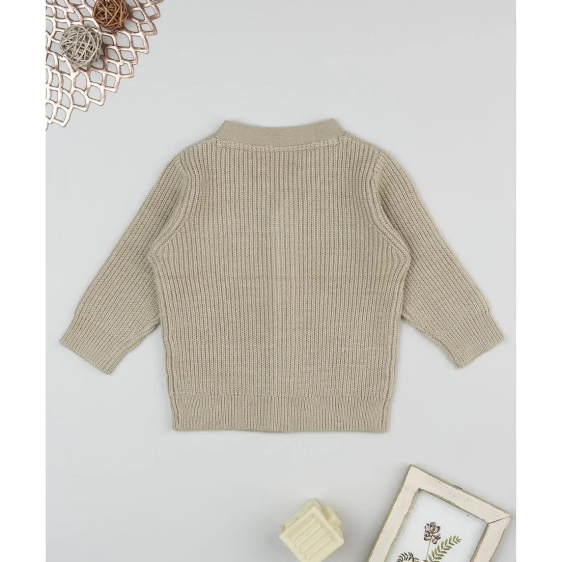Prenatal Cárdigan de niño beige de punto tricot