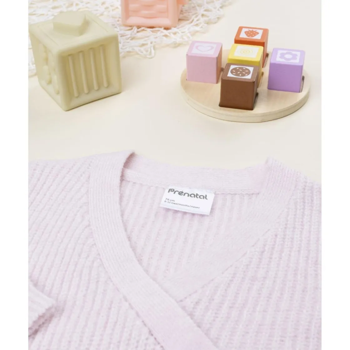 Prenatal Cárdigan niña rosa con lazo