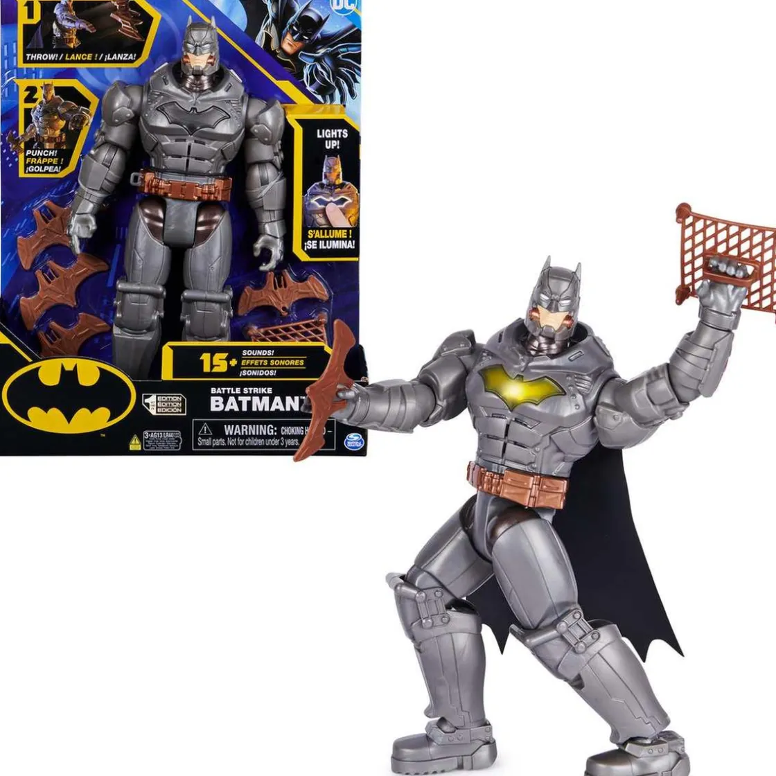 BATMAN DC Cómics - - Figura articulada electrónica 30 cm con accesorios y sonidos ㅤ* Figuras De Acción