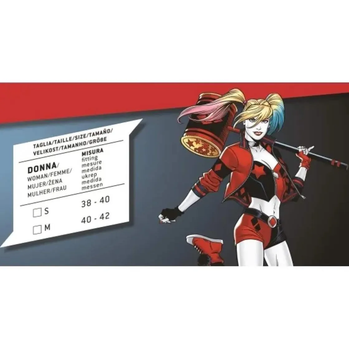 ABYSSE CORP DC Cómics - Disfraz adulto de Harley Quinn Talla S (38-40)