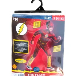RUBIE'S DC Cómics - Disfraz Flash clásico con pecho musculoso y máscara para Halloween y Carnaval ㅤ* Disfraces|Halloween