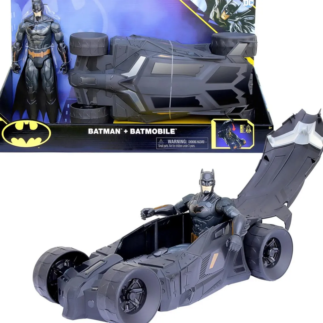 BATMAN Dc comics - - Set Batimóvil y figura de acción de 30 cm ㅤ