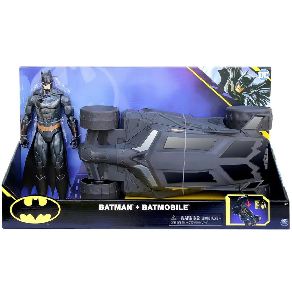 BATMAN Dc comics - - Set Batimóvil y figura de acción de 30 cm ㅤ