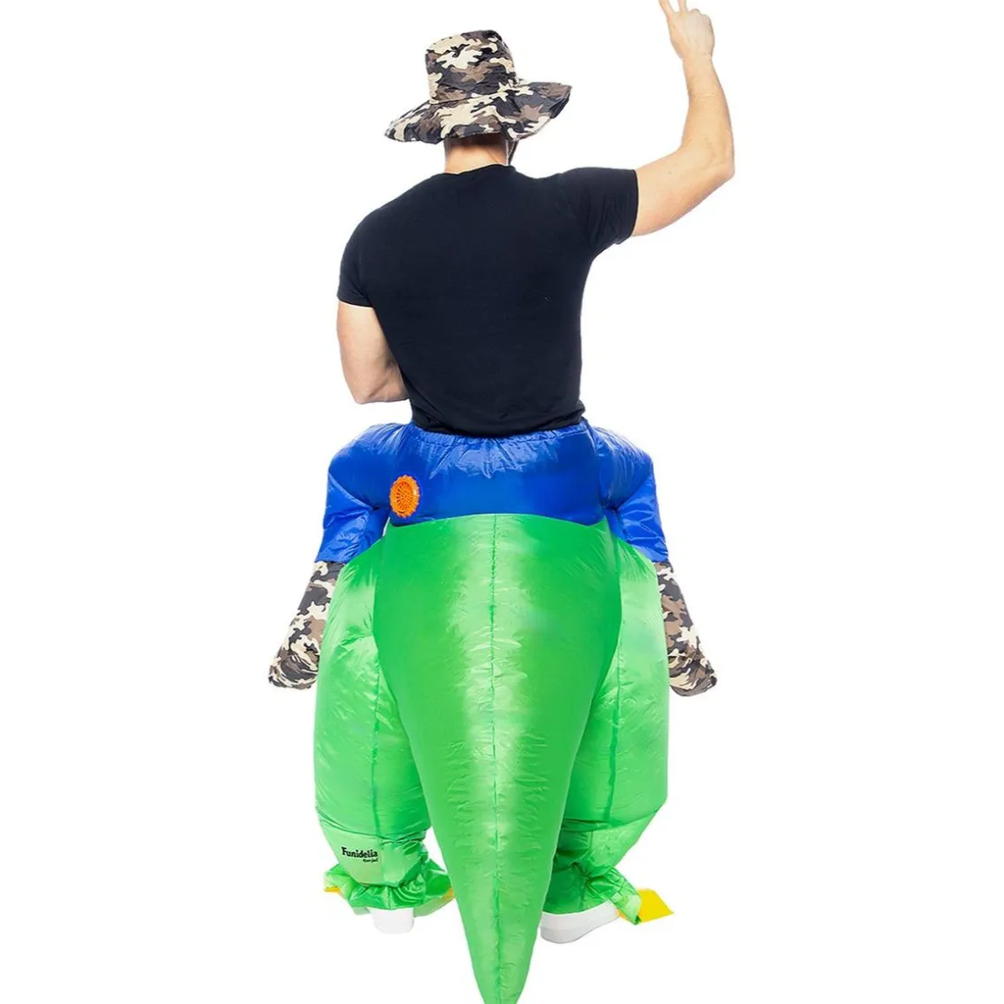 Funidelia Disfraz a hombros de dinosaurio explorador hinchable para adulto Talla única