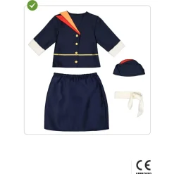 Funidelia Disfraz de azafata de vuelo para niña 10-12 años* Halloween|Disfraces