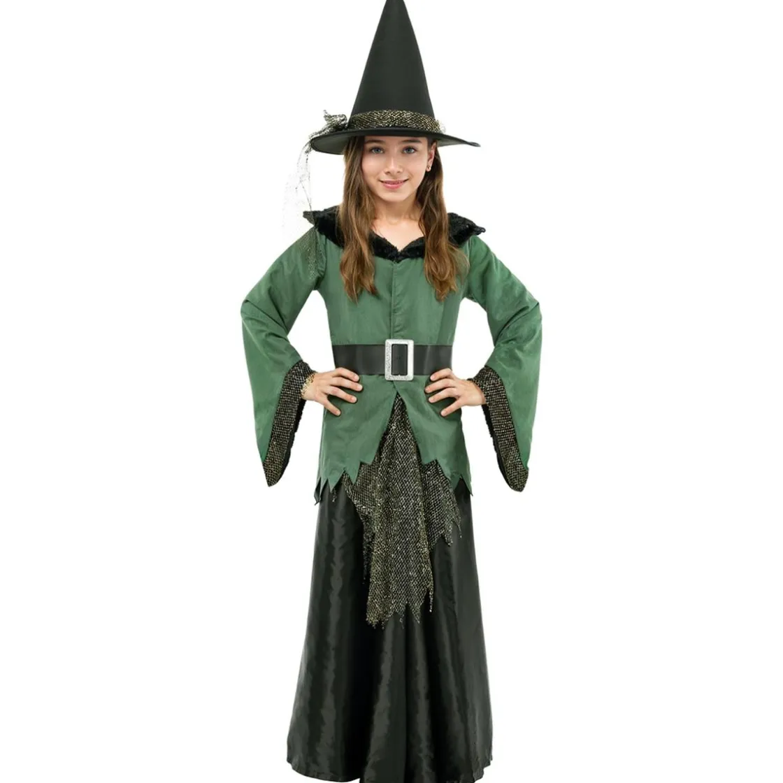 Funidelia Disfraz de bruja deluxe niña 10-12 años* Disfraces|Halloween