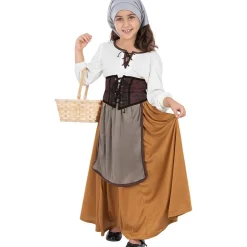 Funidelia Disfraz de campesina medieval para niña 5-6 años* Disfraces|Halloween