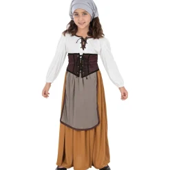 Funidelia Disfraz de campesina medieval para niña 5-6 años* Disfraces|Halloween