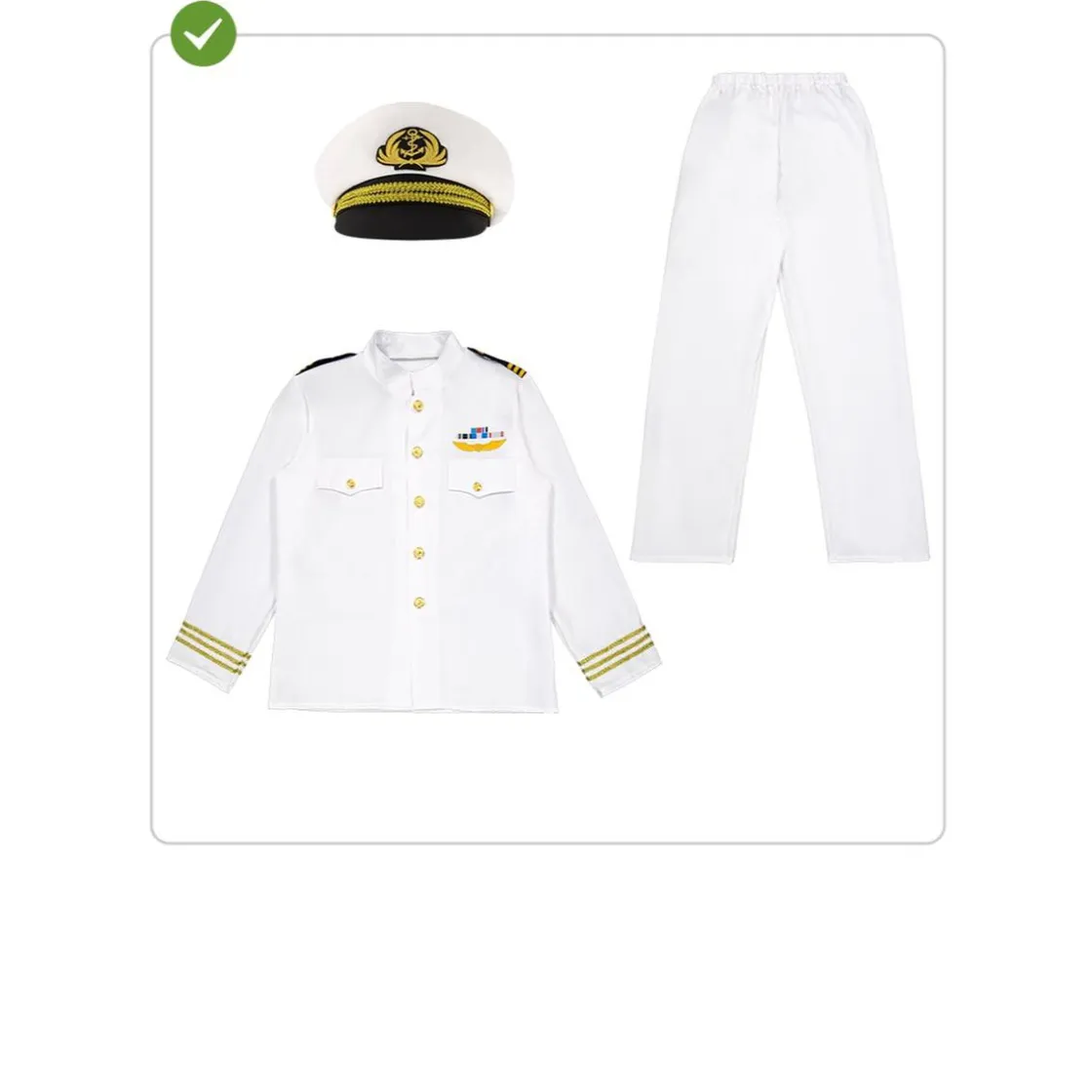 Funidelia Disfraz de capitán de la marina para hombre XL