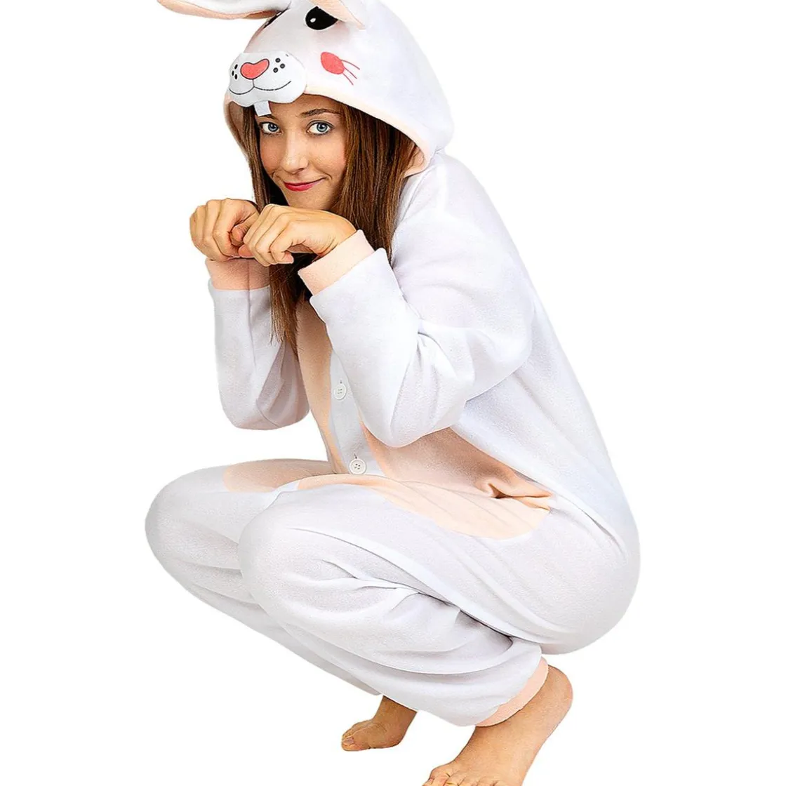 Funidelia Disfraz de conejo onesie para adulto L-XL* Halloween|Disfraces