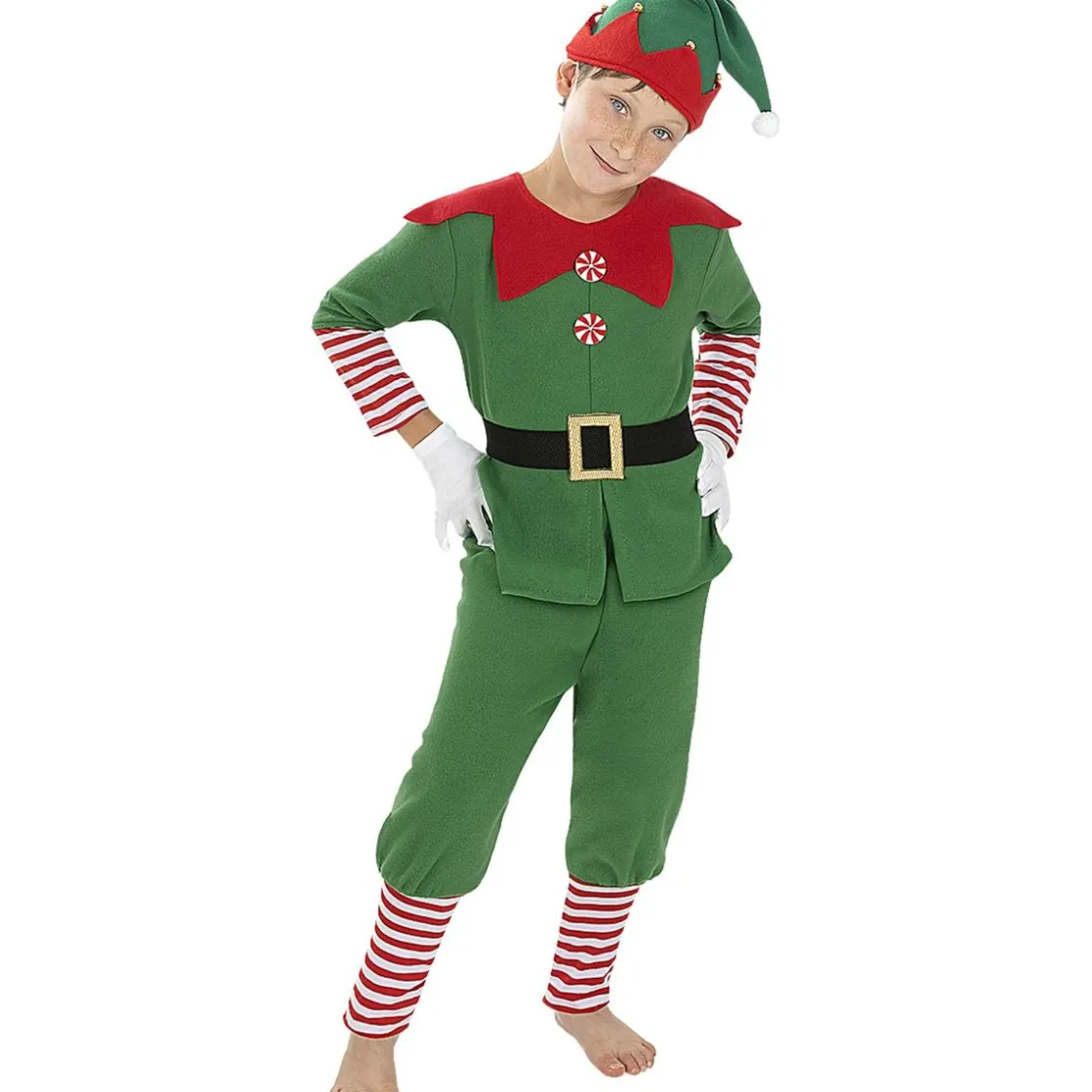Funidelia Disfraz de elfo navideño niño 10-12 años* Disfraces|Halloween