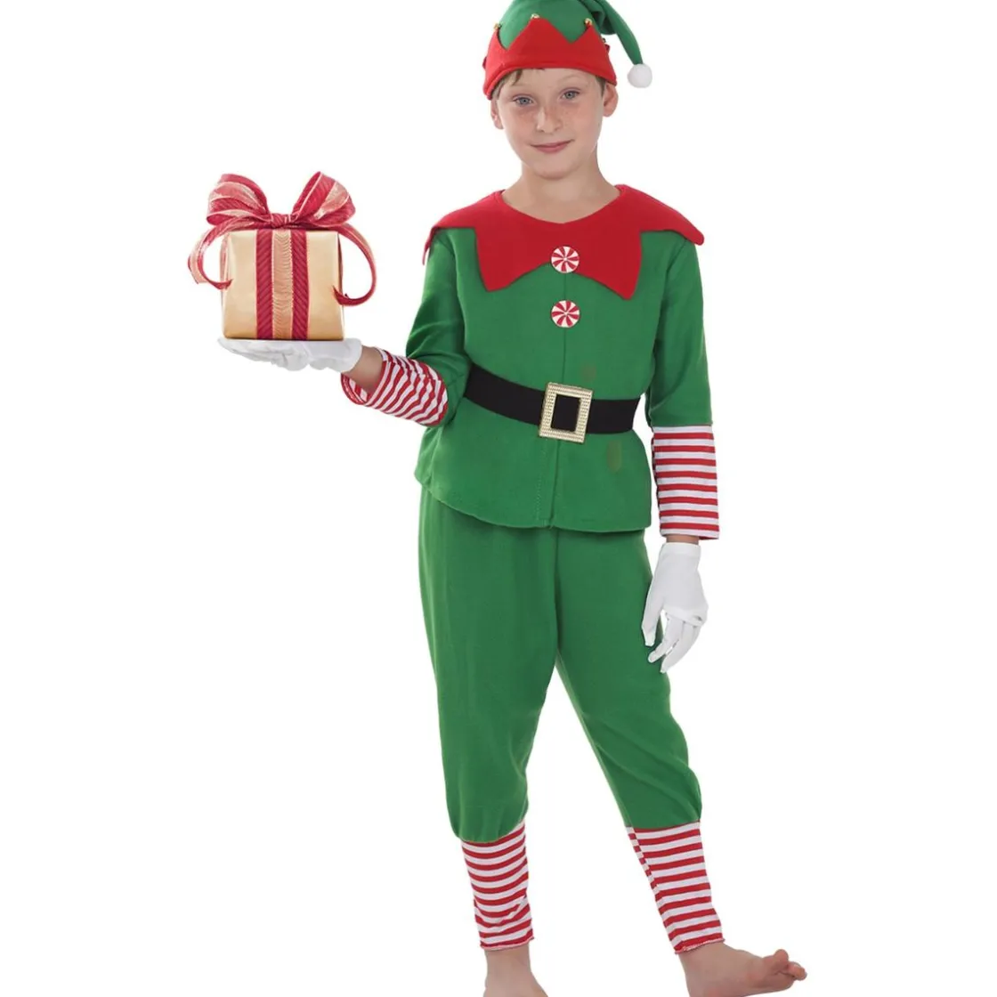Funidelia Disfraz de elfo navideño niño 10-12 años* Disfraces|Halloween