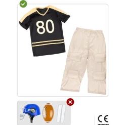 Funidelia Disfraz de fútbol americano musculoso para niño 5-6 años* Halloween|Disfraces