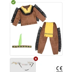 Funidelia Disfraz de Indio Deluxe para niño 5-6 años* Halloween|Disfraces