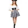 Funidelia Disfraz de Pirata a rayas para mujer - Colección blanco y negro - Talla XS* Disfraces|Halloween