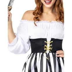 Funidelia Disfraz de Pirata a rayas para mujer - Colección blanco y negro - Talla XS* Disfraces|Halloween