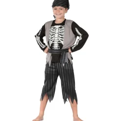 BIZAK Disfraz de pirata Skeleton para niño, color negro* Disfraces|Halloween