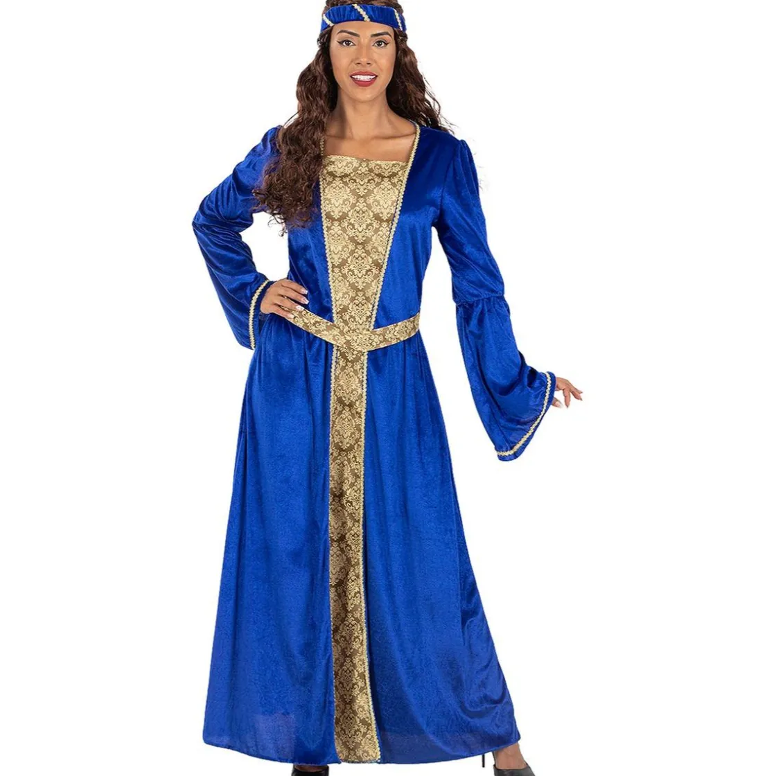 Funidelia Disfraz de princesa medieval azul para mujer L