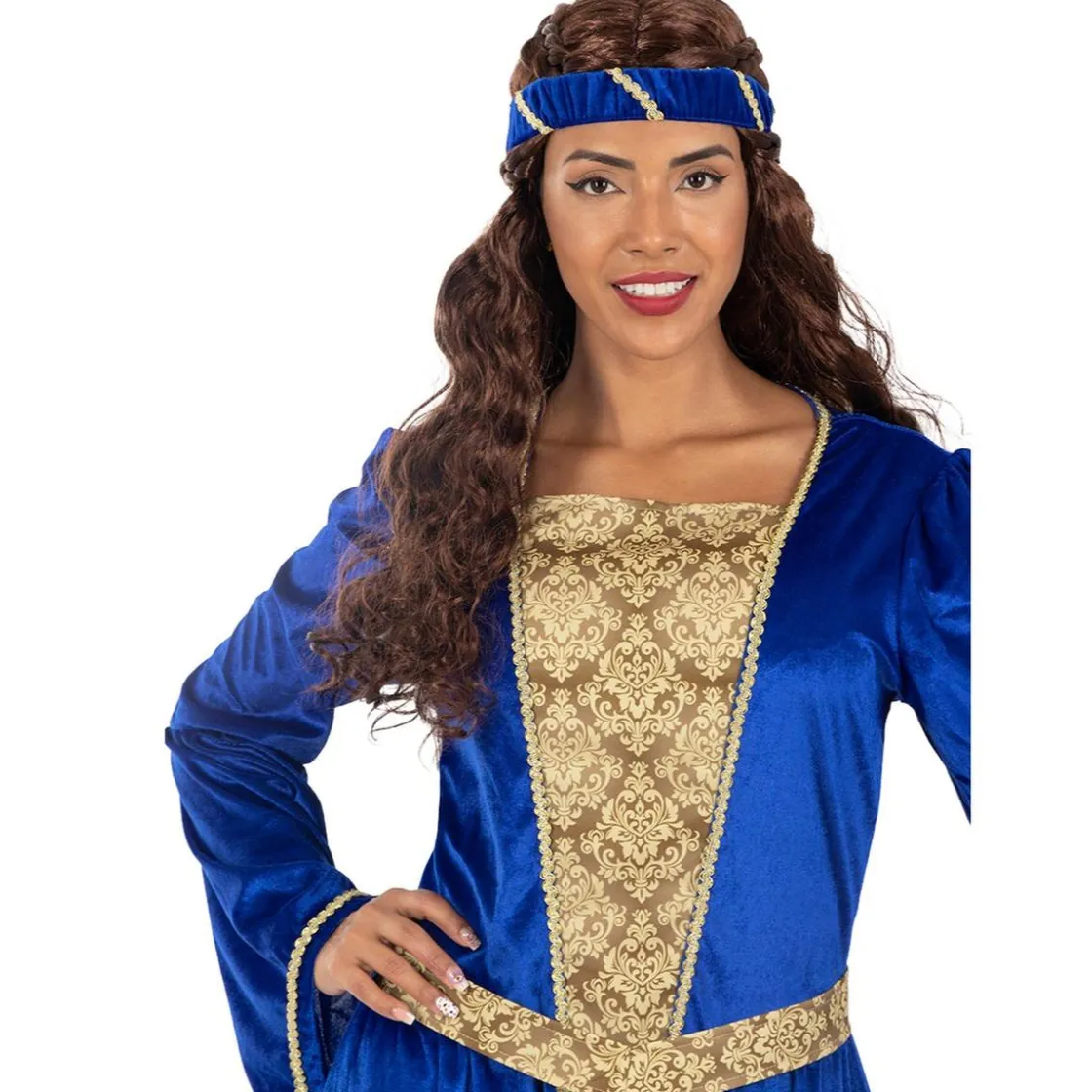 Funidelia Disfraz de princesa medieval azul para mujer L