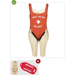 Funidelia Disfraz de socorrista para hombre M-L* Halloween|Disfraces