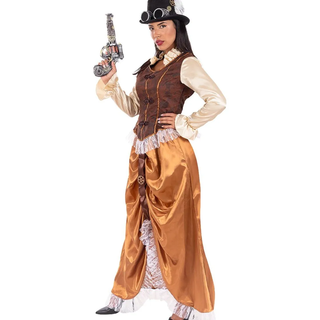 Funidelia Disfraz de Steampunk largo para mujer XXL