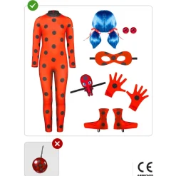 Funidelia Disfraz Miraculous Ladybug con accesorios niña 3-4 años* Disfraces|Halloween