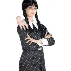 BIZAK Disfraz Miércoles Addams vestido con peluca talla M