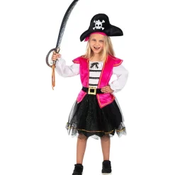 Funidelia Disfraz pirata rosa para niña 3-4 años* Disfraces|Halloween