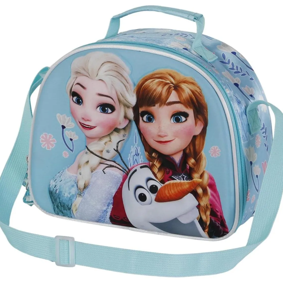 KARACTER MANIA Disney - Frozen - Bolsa portamerienda Felicidad 3D, Turquesa ㅤ* Material Escolar
