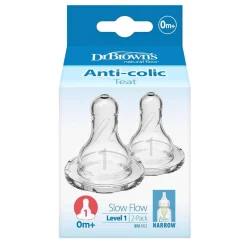 DR. BROWN'S - 2 Tetinas Boca Estrecha - Nivel 1