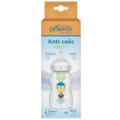 DR. BROWN'S - Biberón Anticólico Options+ Boca Ancha 330 ml - Conejo* Biberones Y Chupetes·Biberones