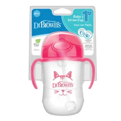 DR BROWN´S Dr. Brown´s - Mi primer vaso con pajita 270 ml Rosa