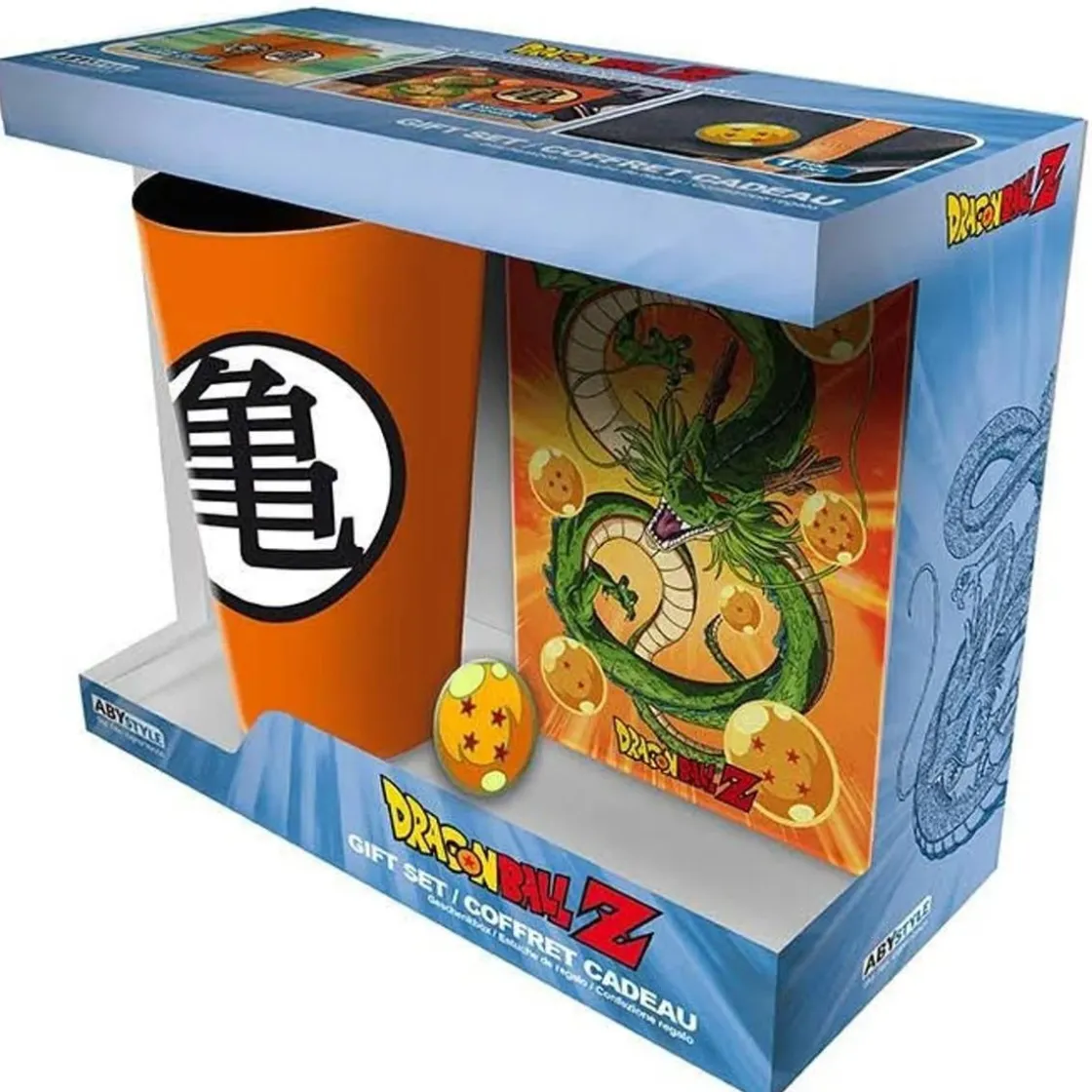 ABYSSE CORP Dragon Ball - Pack regalo de vaso + pin + cuaderno Dragon Ball ㅤ