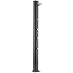 GRE Ducha solar aluminio acabado negro con lavapiés 32L