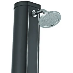 GRE Ducha solar aluminio acabado negro con lavapiés 32L