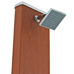 GRE Ducha solar cuadrada efecto madera 32L