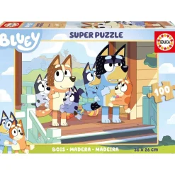 EDUCA BORRAS - Bluey - Puzzle de madera infantil 100 piezas Paisajes ㅤ* Juegos Y Puzzles