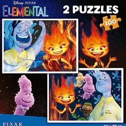 EDUCA BORRAS - Educa - Conjunto de 2 puzzles para niños con 100 piezas con imágenes Elemental | Medidas: 40 x 28 cm. Recomendado a partir de 6 años (19734) ㅤ