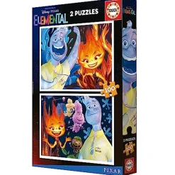 EDUCA BORRAS - Educa - Conjunto de 2 puzzles para niños con 100 piezas con imágenes Elemental | Medidas: 40 x 28 cm. Recomendado a partir de 6 años (19734) ㅤ