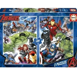 EDUCA BORRAS - Puzzle 100 piezas doble Avengers ㅤ